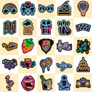 50PCS Cool Neon Cartoon Graffiti Stickers Phone Guitar Laptop Notebook Suitcase Cup Waterproof Sticker Decals Kids Toys Gift