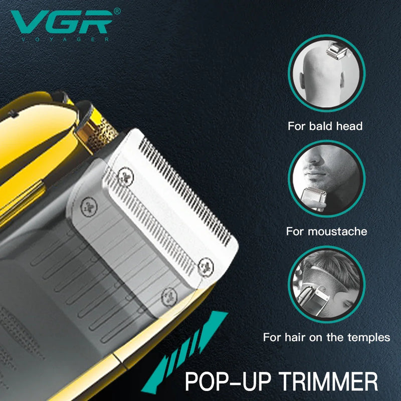 VGR Hair Shaver For Men Beard Electric Razor Professional Beard Trimmer Rechargeable Shaving Machine Barber Shaver For Men V-332