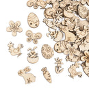 50/100pcs Easter Wooden Crafts Ornament Rabbit Eggs Kids Painting DIY Wood Slice 2025 Spring Easter Party Home Table Decoration