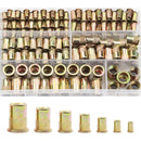 320tlg. Blindnietmuttern-Kit, flacher Kopf, Einpressmuttern, Nietmuttern-Sortiment, Gewindeeinsatzmuttern-Sortiment, M3-M12 Schrauben und Muttern