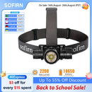 SOFIRN HS21 SFT40 2000lm EDC Red Headlight 18650 USB C Flashlight 6000K Powerful with Infrared Sensor New