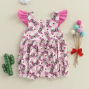 Adorable Baby Girls Jumpsuit Ruffle Sleeve Round Neck Floral Print Toddler Romper for Stylish Summer Outfits and Playdates