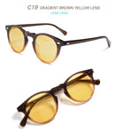 Gregory Peck OV5186 Vintage Round Men Sunglasses Frame Transparent Trendy Cicle Sunglasses for Women Polarized Round Sunglasses