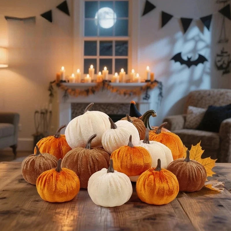 Halloween Artificial Pumpkin Ornaments Halloween Party Thanksgiving Dinner Table Decoration Autumn Fall Home DIY Craft Wreath