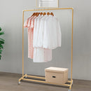 Gold Industrial Vintage Standing Clothes Rack Space-Saving 120×35cm Steel Frame with 160cm Height 4.5kg Retro Home Organization