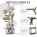 Tree-Shaped Industrial Plant Stand Display Rack Corner Flower Holder Multiple Shelves Organizer Shelves