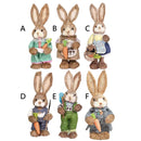 Cute Straw Rabbits Bunny Standing Decorations w/Carrots for Easter Party Home Garden Wedding Ornament Photo Props Crafts