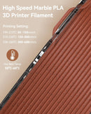 SUNLU High-Speed PLA Marble Filament 1.75mm +/- 0.02 mm 1kg Spool (2.2lbs) High Speed Printing Filament Fit Most FDM Printer