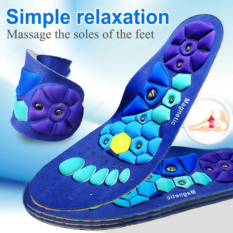 Acupressure Magnetic Insoles Foot Massage Orthopedic Insoles For Men Women Breathable  Arch Support Relieve Tired Shoe Inserts