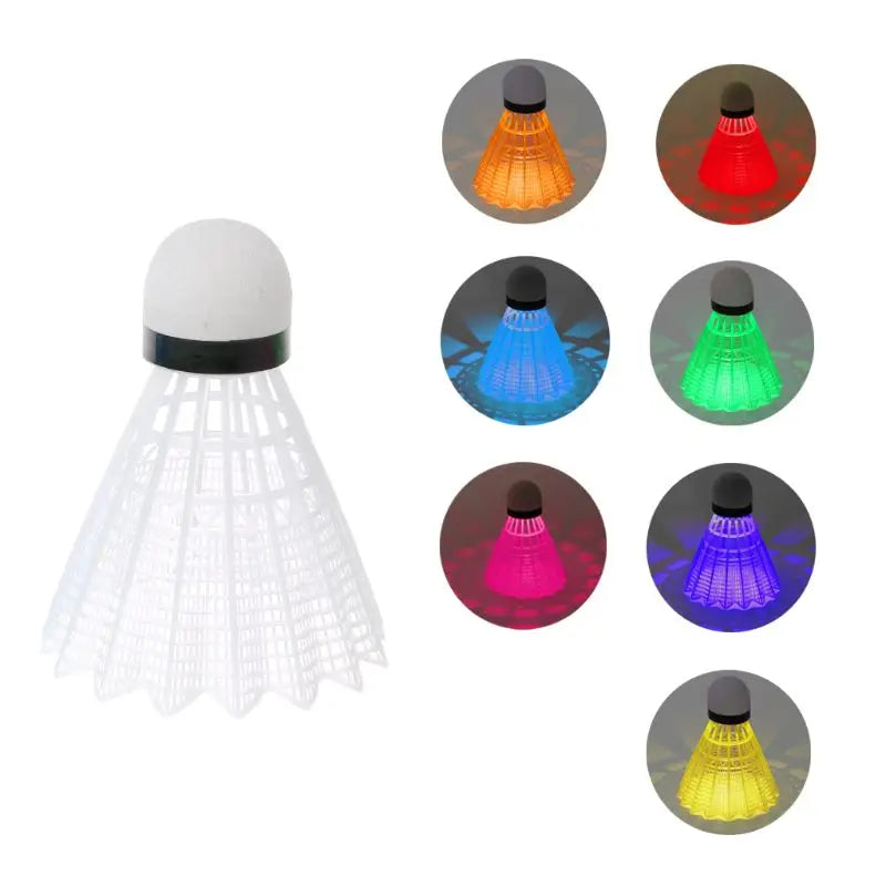 4 Pcs Outdoor LED Badminton Shuttlecocks Lighting Birdies Shuttlecock Exercise Glowing Badminton for Sports Training Balls