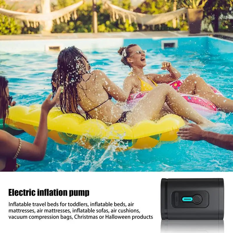 Portable Wireless Air Pump Outdoor Inflator Multifunctional Mini Electric Pump for Air Bed Swimming Ring With 5 Nozzles