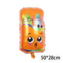 Matte Color Theme Cartoon Bear Rainbow Plane Car Foil Balloons Happy Birthday Party Decorations Kids Baby Shower Supplies