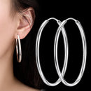 New 925 Sterling Silver 3MM Thick 3/4/5/6CM Hoops Earrings For Women Luxury Quality Jewelry Accessories 2023 Trend Free Shipping