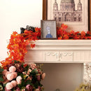 2.4m Red Maple Leaf Rattan Garland Decorations Outdoor Hanging Vines Artificial Maple Leaf for Autumn Thanksgiving Fall Decor