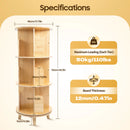 3-Tier Rotating Bookshelf Organizer Modern 360°Rotating Storage Rack Display Holder Stand Floor Standing  Multi-Functional