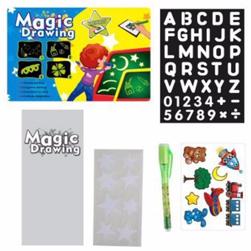 A3 A4 A5 Magic Luminous Drawing Board Draw With Light-Fun Sketchpad Board Fluorescent Pen Russian English Light Up Draw Toys