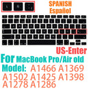Spanish layout Keyboard Cover for For MacBook Air 13.6/15 M4 M3 M2 A3240 A2941 A3241 A3114, MacBook Pro 14" 16" 13"  12" black