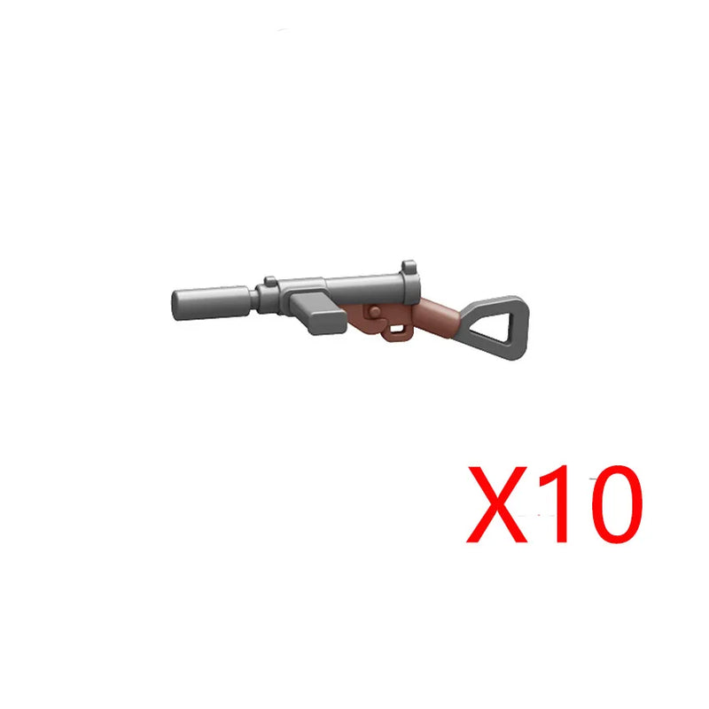 WWII Military Building Blocks Accessories Soldier Figures Weapons Box Rifle Submachine Gun AKM Shield Mini Brick Toy K003 Gift