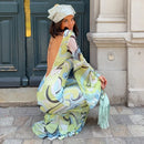Sexy Backless Printed Dress Women's O-neck Full Sleeve Straight  Long Dresses 2026 Summer Fashion High Street New Lady Outfits
