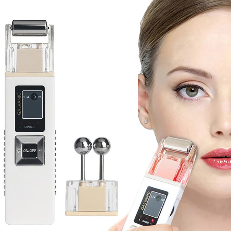 Wireless Galvanic Microcurrent Skin Firming Machine Facial Lifting Device Face Massage Roller Skin Tightening Skin Care Tools