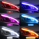 OKEEN LED Auto-Tagfahrlicht mit sequenziellem Start-Scan DRL Universelles Tagfahrlicht Blinkerlampe Auto Scheinwerferleisten 12V