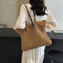 Straw Woven Tote Bags Casual Large Luxury Design Capacity Handbag Beach Shoulder Simple Women's Bag Shopping Summer bolsos