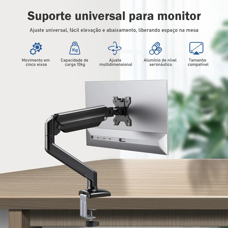 Articulated Arm Monitor Holder Mount Desktop Full Motion Monitor Mechanical Spring Arm Aluminum Support Monitor