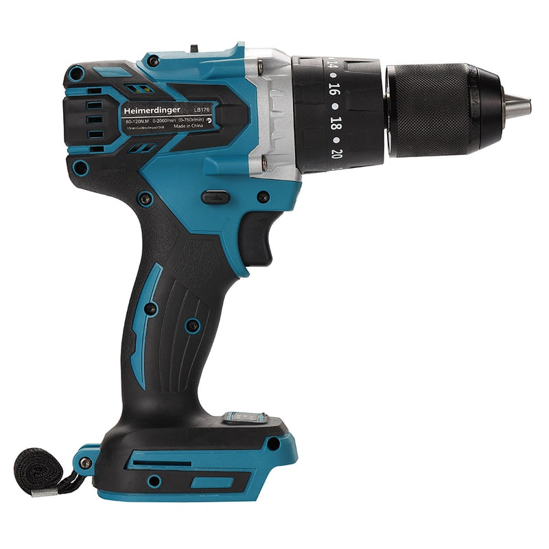 18V 13mm cordless impact drill brushless impact drill screwdriver drill body compatible 1830 1840 1850 1860