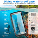 IP68 Waterproof Phone Case For iPhone 16 15 14 13 12 11 Pro Max Samsung S25 S24 Universal Self-Check Underwater Diving Airbag