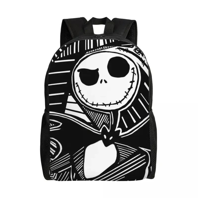 Custom Nightmare Before Christmas Backpacks for Men Women School College Student Bookbag Skellington Halloween Skull Bags