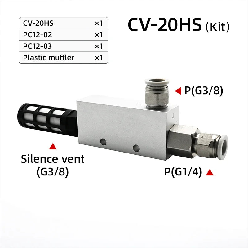 Vacuum Generator Air Exhaust Ejector Pressure Pneumatic ACV CV-10 15 20 25 Negative Control Valve wyrzutnik prozniowy