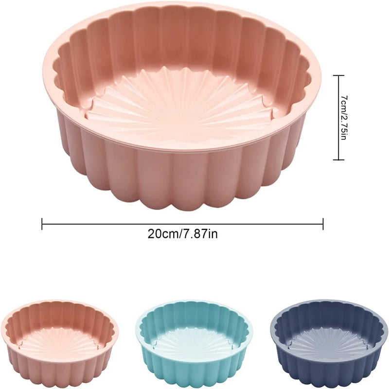 Silicone Round Cake Mold 8 Inch Silicone Cake Pan For Baking Charlotte Cake Pan Baking Pan Round Cake Pans Sponge Flan Mold