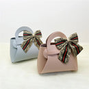 10pcs Easter Leather Mini Gift Bags With Bow Ribbon Packaging Box Wedding for Guest Candy Handbag Bag Birthday Party Decor bag