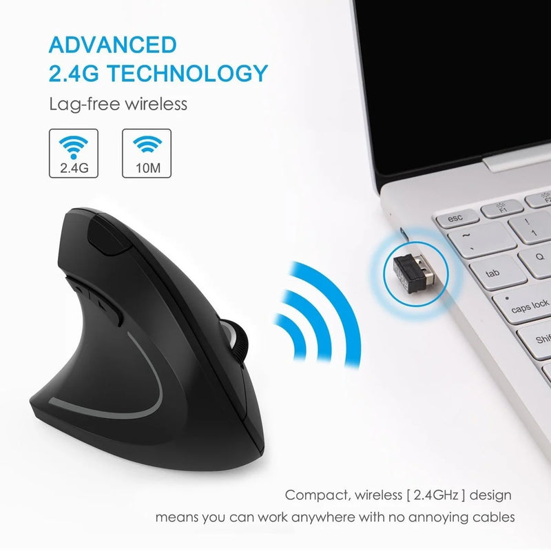 CHYI Ergonomic Vertical Mouse 2.4G Wireless Computer Gaming Mice USB Optical DPI Mouse Right Left Hand For Laptop PC Desktop