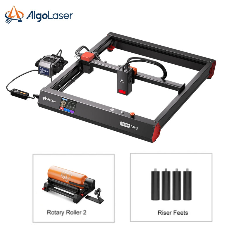 AlgoLaser Alpha 22W Business Laser Cutting Machine 3.5"Touch Screen APP Offline Control, DIY Engraver Tool for Metal/Glass/Wood