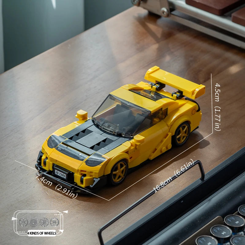 City RX7 Classic Racing Cars Building Sets Creative Bricks KIts JDM Sport Cars Building Blocks Model Gifts for Adult Boys 351pcs