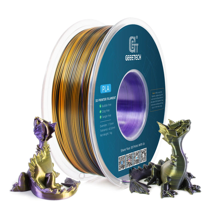 Geeetech Tri Color Silk PLA Filament , 3D Filament 1,75 mm 1KG Spool Wire  (+/-0.03mm) Vacuum packaging, special color