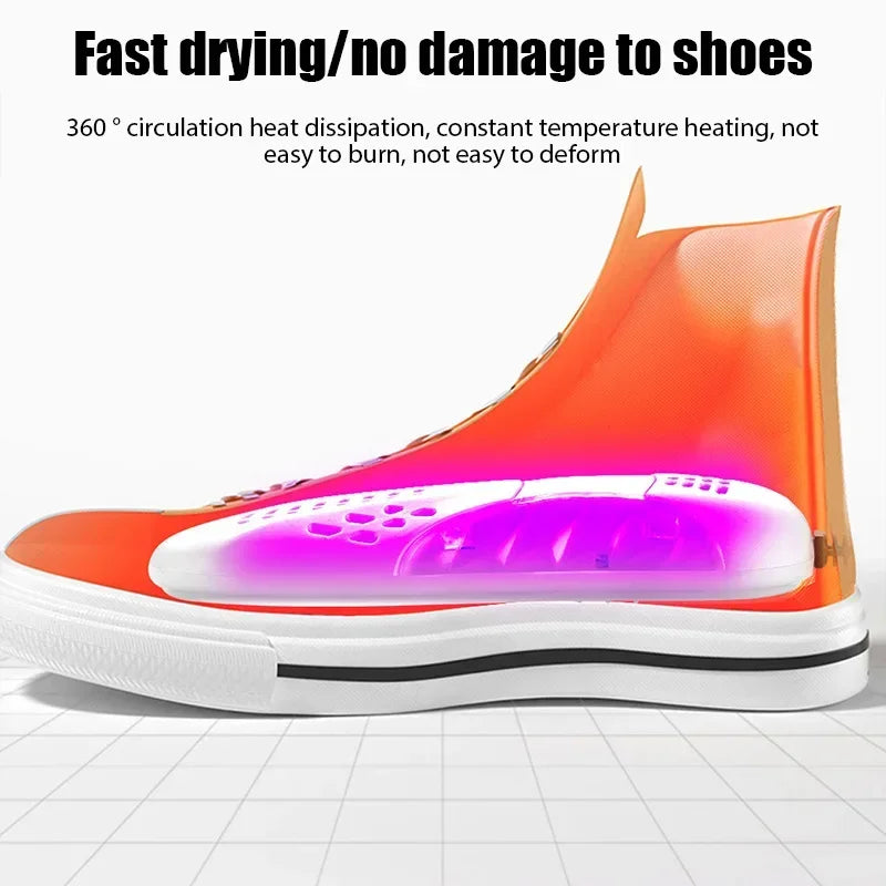 18W EU Plug Race Car Shape Light Shoe Dryer Foot Protector Boot Odor Deodorant Dehumidify Device Household Shoes Drier Heater