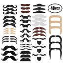 48Pcs Fake Mustache Set Self Adhesive Novelty Mustache Halloween Fancy Costume Fake Moustaches Stickers Set For Masquerade Party