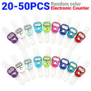 20-50pcs Random Colors Mini Electronic Finger Counter Ring LED Digital Golf Finger Hand Ring Tally Counter Tally Pedometer