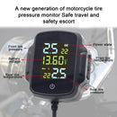 TPMS Motorcycle Tire Pressure Monitoring System With 2 Exteral Sensors Smart Tyre Alarm Kit Universal Motorbike Accessories