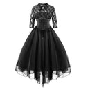 The Cogsworth | Lace-Up Corset Midi Dress