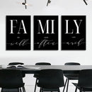 3tlg./Set Wohndekoration Luxus-Wohnzimmerbilder Dekorative Gemälde Minimalistisches Poster Wandkunst Familien-Schriftzug Leinwand