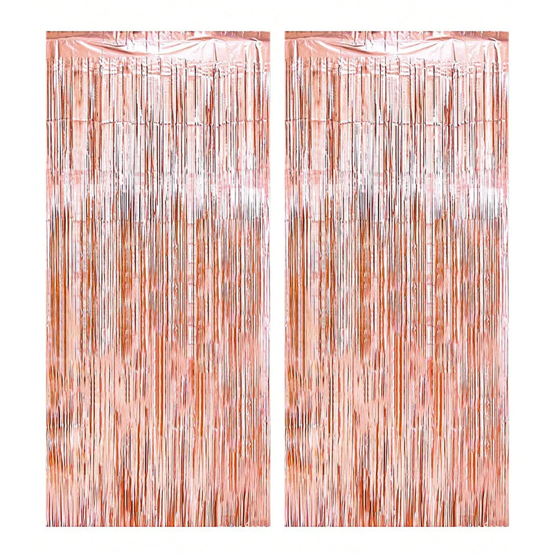 2Pcs 2m Tinsel Curtain Birthday Wedding Bachelorette Party Decoration Background Graduation Bridal Shower Independence Day