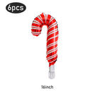 6Pcs Christmas Candy Cane Foil Balloons Round Windmill Lollipops Candy Helium Foil Balloons for Xmas Wedding Birthday Decoration