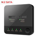 M.2 SATA/NVMe Dual-Bay Hard Drive Docking Station Clone Duplicaotr Offline Clone M.2 Cloner Data Transmission with LED Indicator