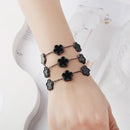 White Black Red Green Shell Five Leaf Flower Stainless Steel Ladies Bracelet Simple for Woman Party Birthday Jewelry Gift Clover