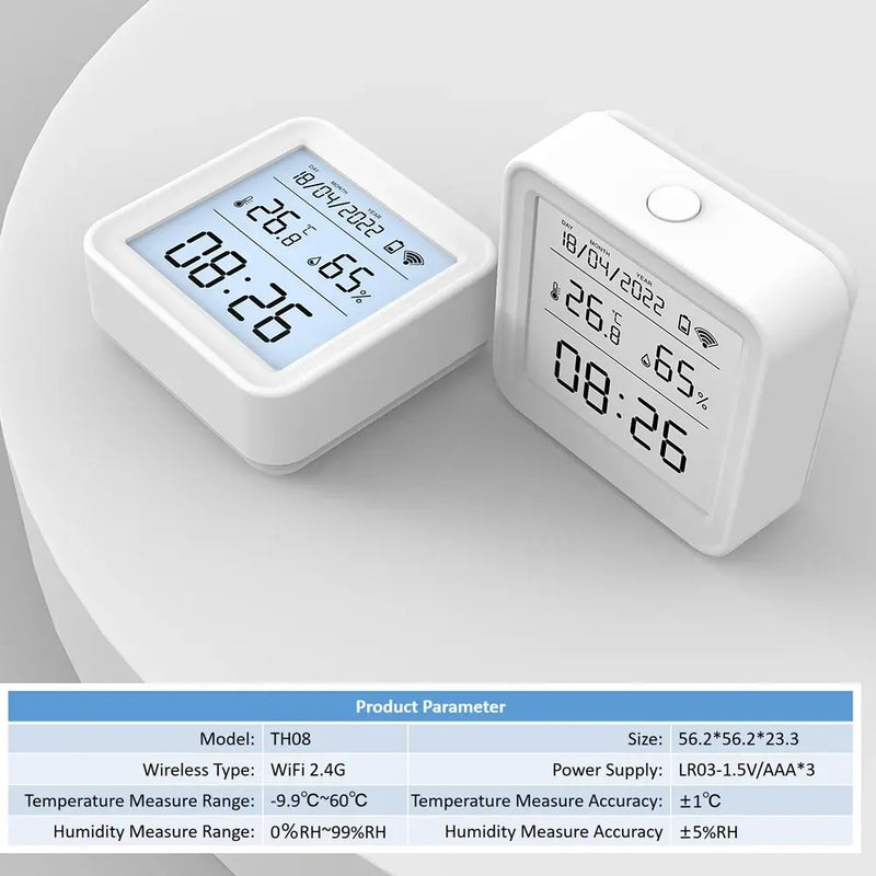 Tuya New WiFi Temperature Humidity Sensor Smart Life Backlight Hygrometer Thermometer Sensor Support Alexa Google Home Assistant