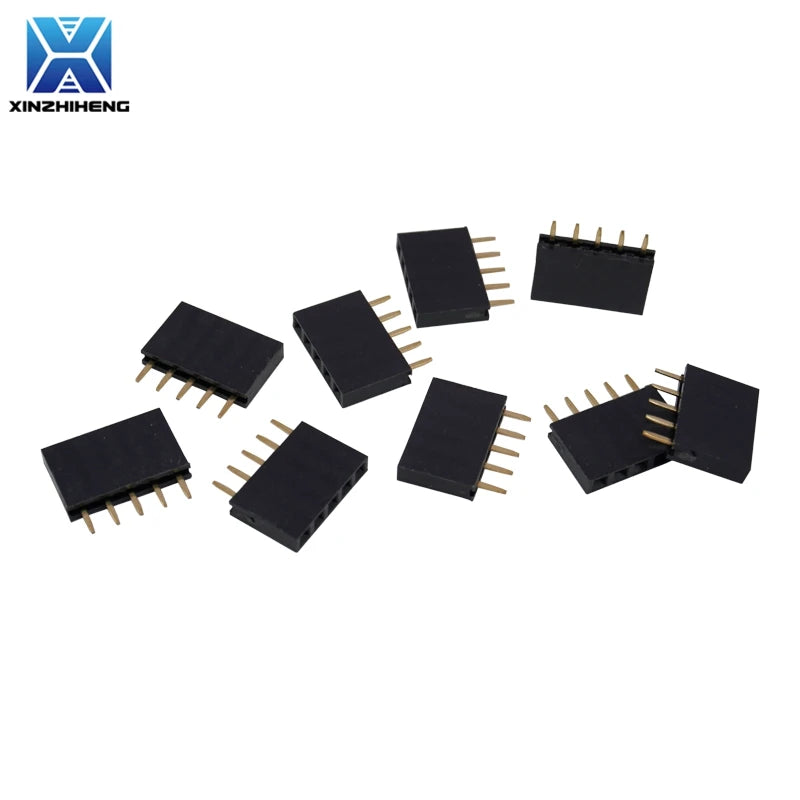 10pcs 2.54mm Pitch Single Row Pin Female Header Socket 1*2p 3p 4p 5p 6p 7p 8p 10p 12p 14p 15p 16p 18p 20p 25p 40p Pin Connector