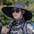 Men Women Large Brim Sunscreen Sun Hat Summer Breathable Face Fishing Cap Outdoor Riding Fishing Leisure Caps